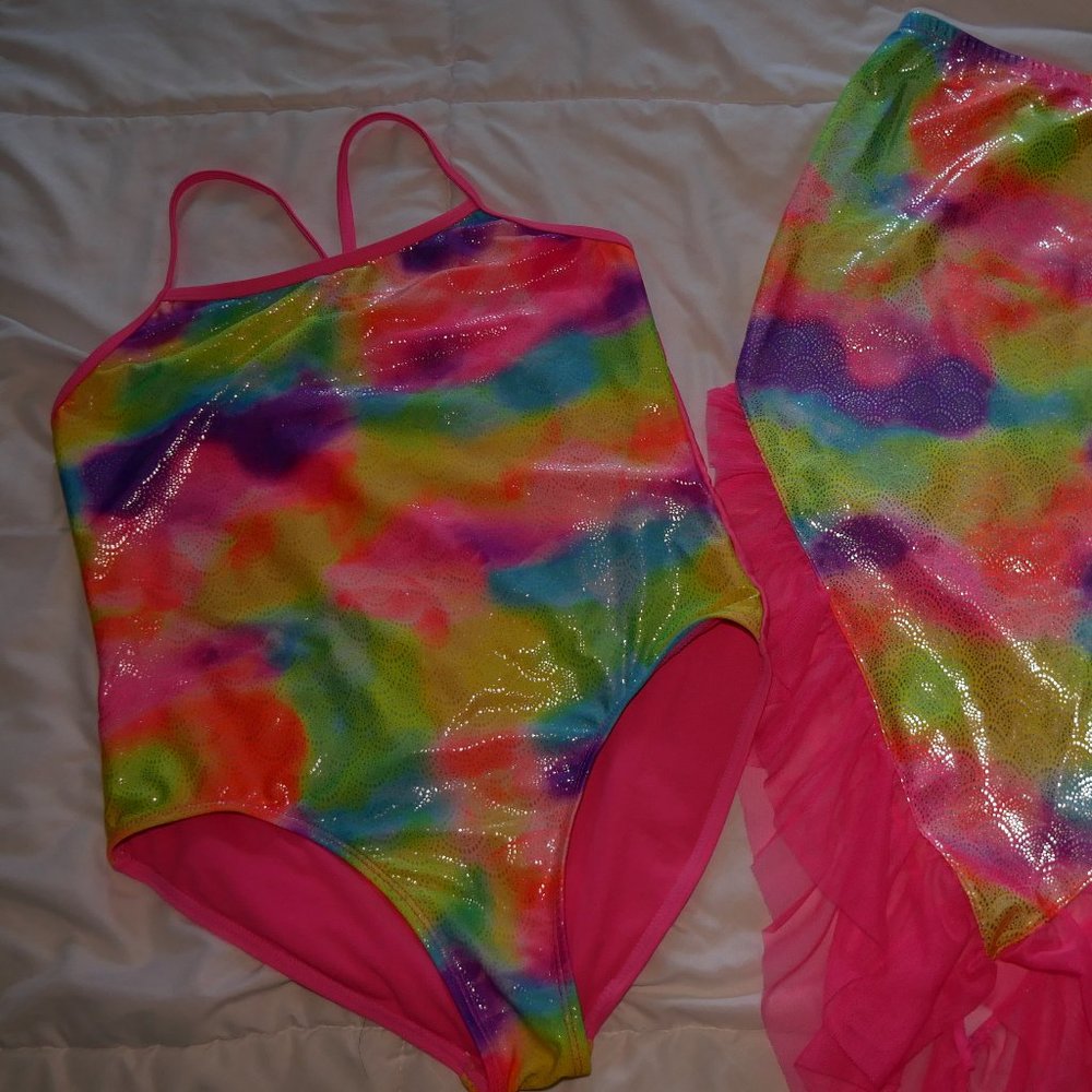 Mermaid Tail Skirt Bathing Suit Combo